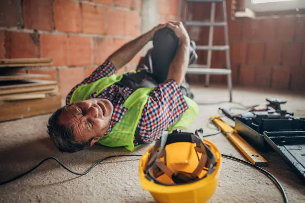 Construction worker having an accident at work