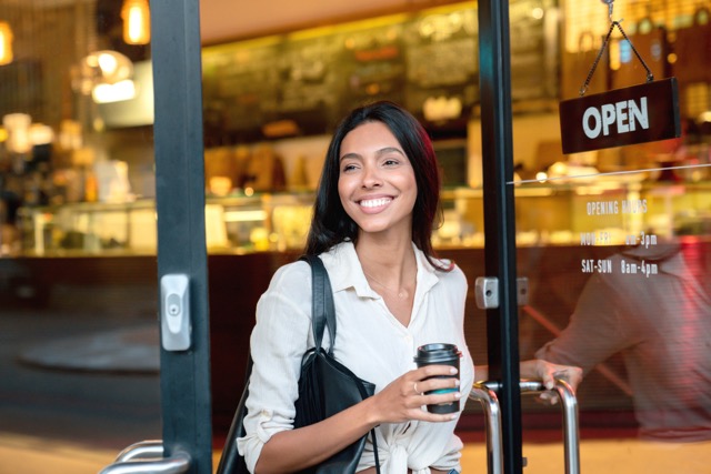 Conversation between a woman and a man at work