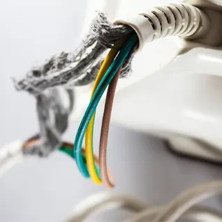 A photo of damaged cables