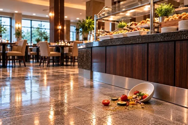 Slip in the restaurant