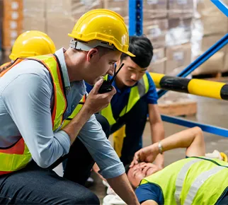 A photo of an accident at work