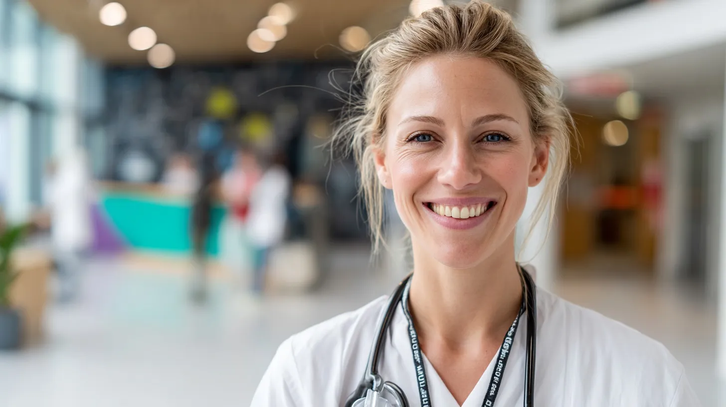 A smiling doctor at the hospital